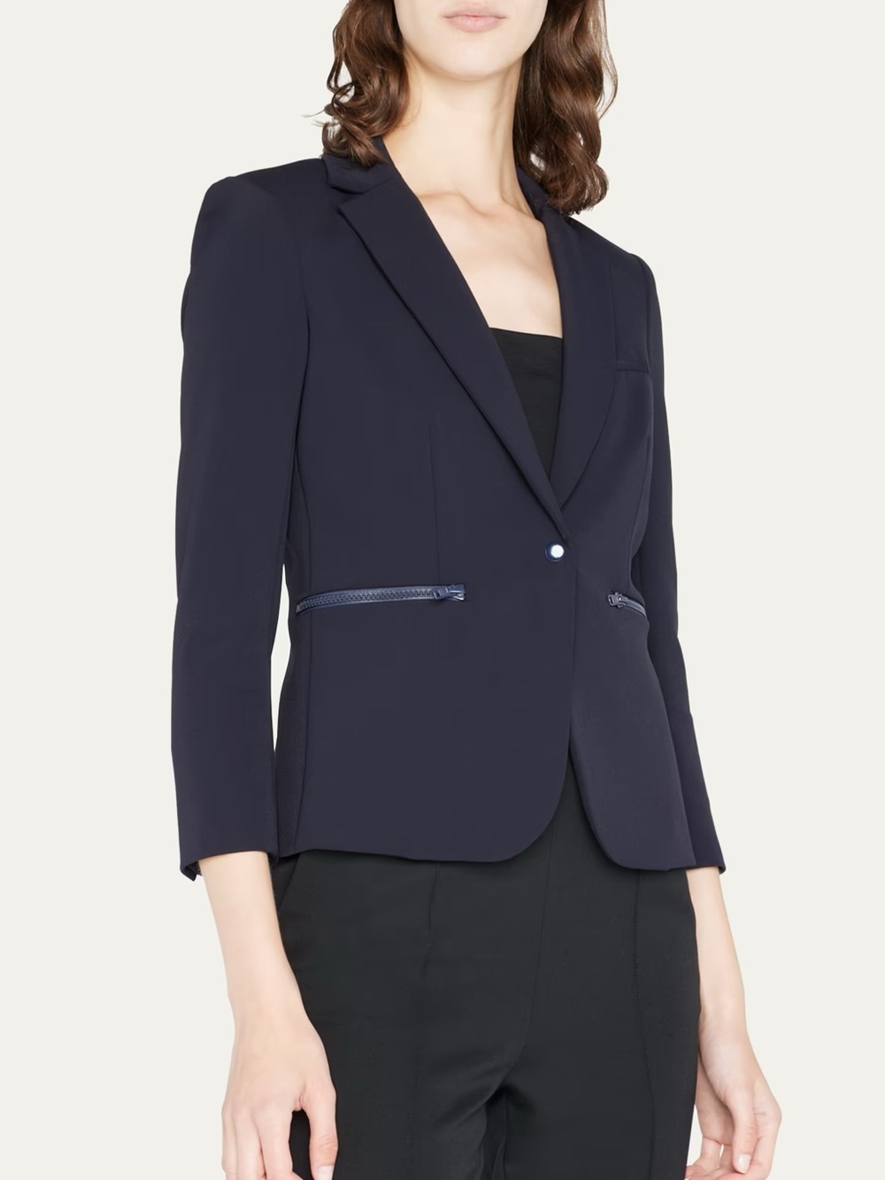 VERONICA BEARD Core Scuba Schoolboy Dickey Blazer Navy Blue Size 2